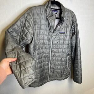 Patagonia Nano Puff Jacket Womens XL Forge Grey Full Zip Puffer 84217